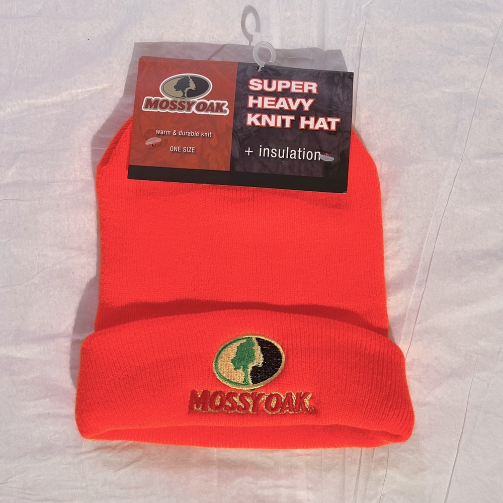 NWT Mossy Oak Insulated Knit Beanie - Neon Orange - unisex